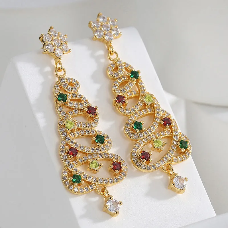 CHRISTMAS HOT SALESHINY CHRISTMAS TREE EARRINGS