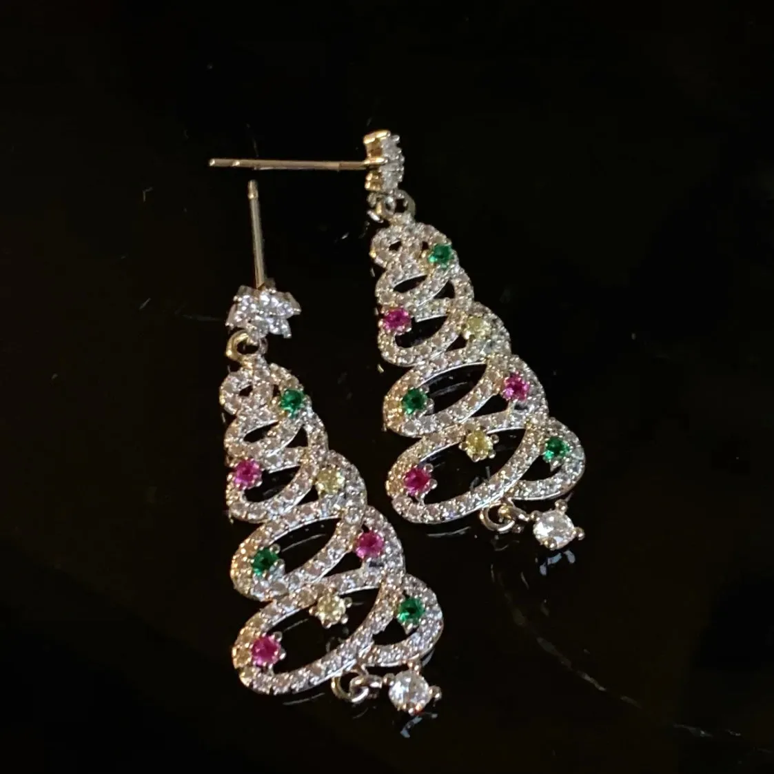 CHRISTMAS HOT SALESHINY CHRISTMAS TREE EARRINGS