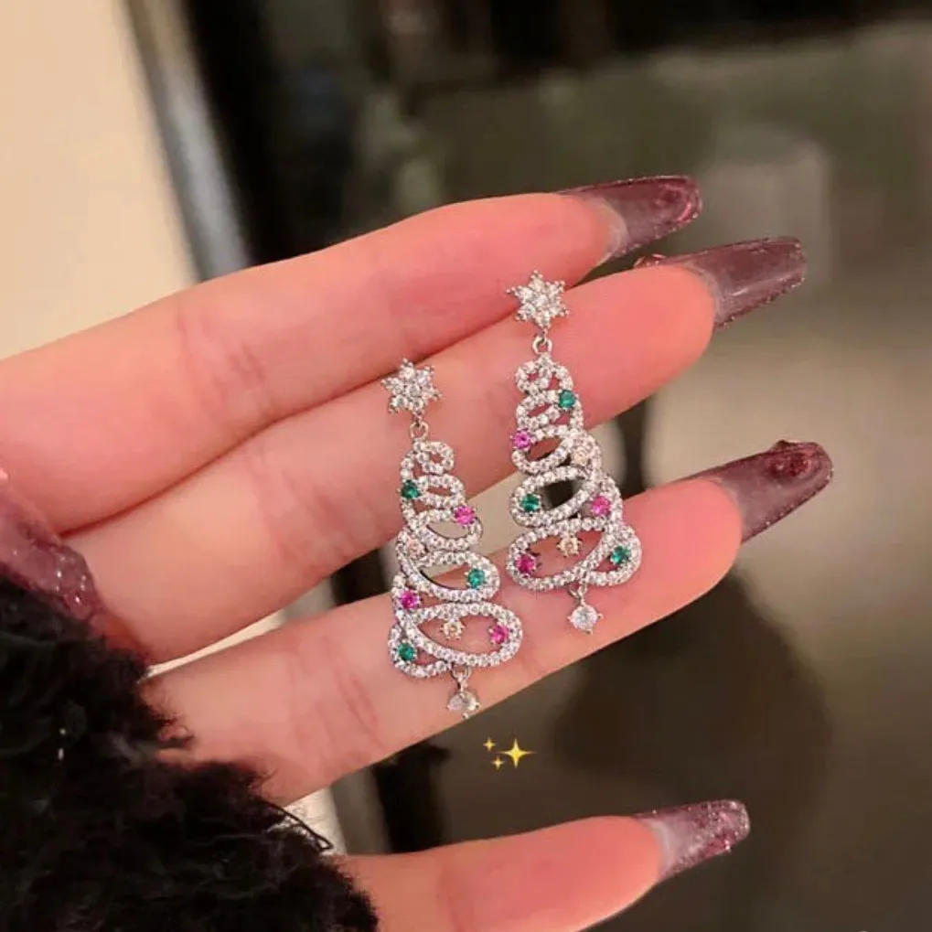 CHRISTMAS HOT SALESHINY CHRISTMAS TREE EARRINGS