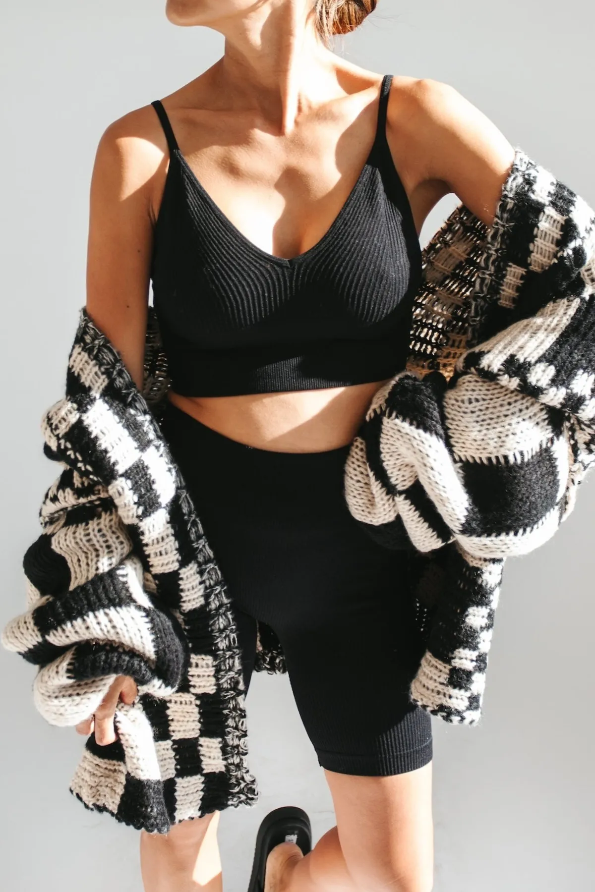 Dash Crop Top   Biker Short Set - Black