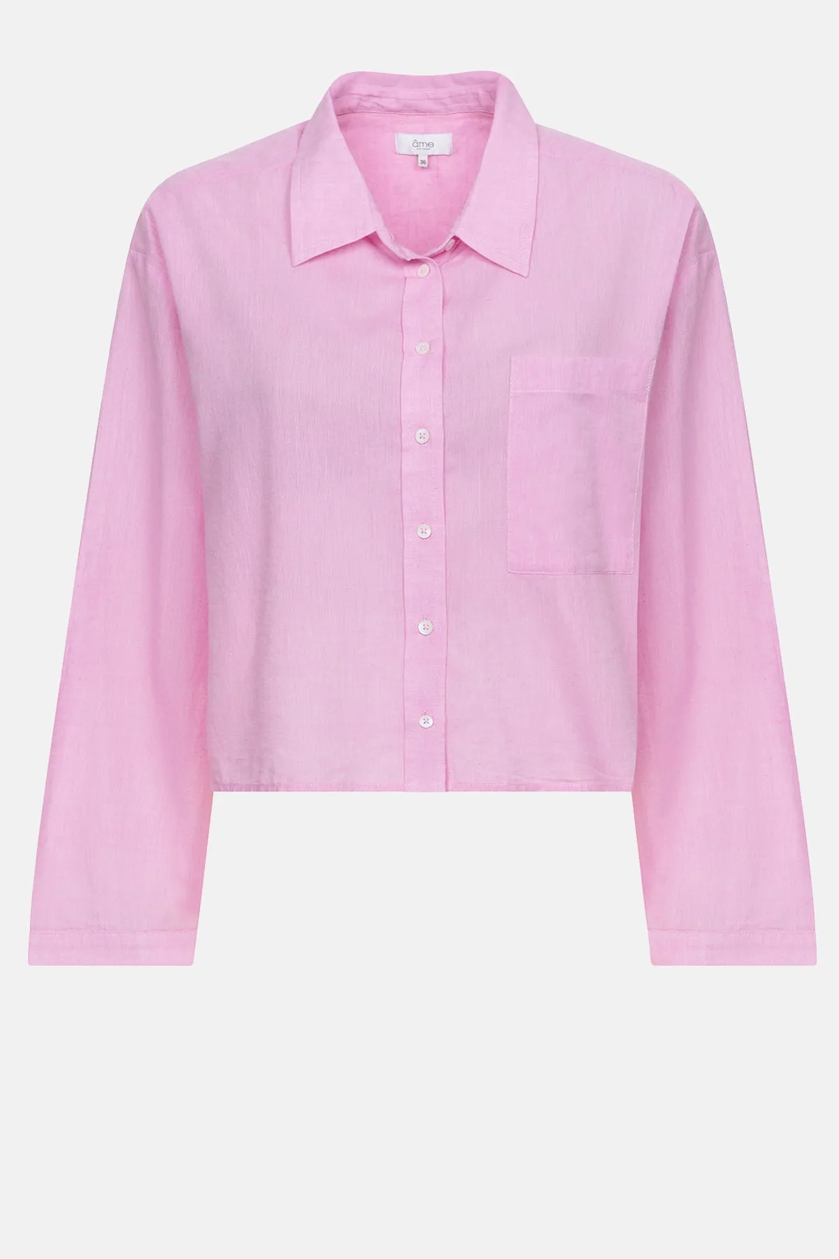 Lana Cropped Shirt | Chambray Pink