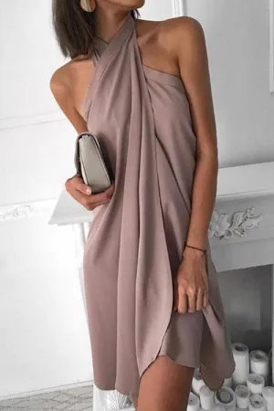Laurel Goddess Necktie Dinner Mini Dress